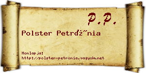 Polster Petrónia névjegykártya